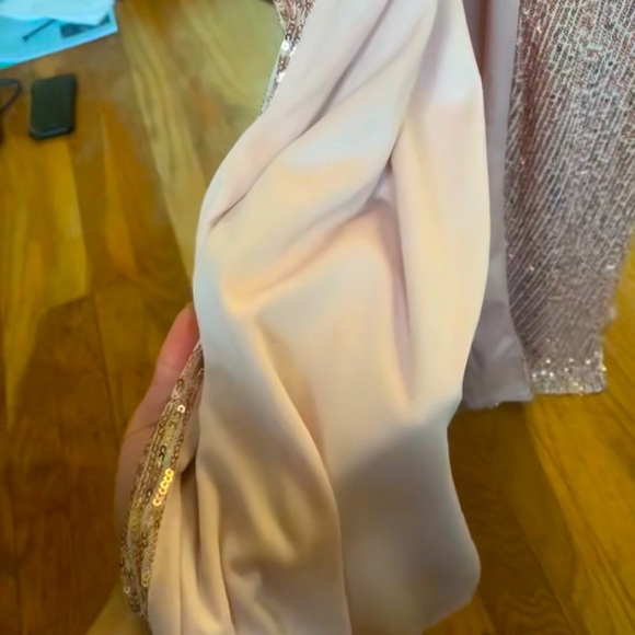 Morgan & Co. Champange Sequin Prom Dress - Picture 7 of 7